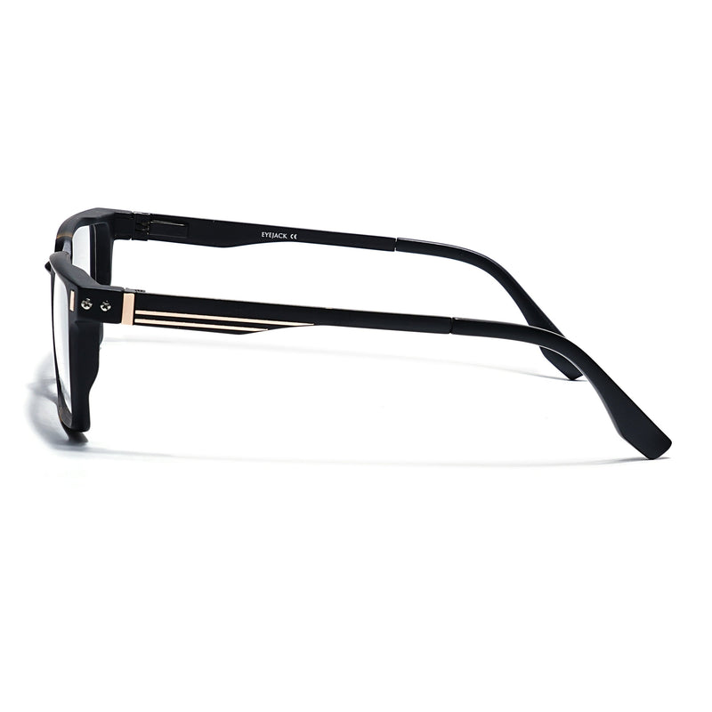 Eyejack Black & Brown Rectangle Eyeglasses for Men & Women (162001FCL2438)