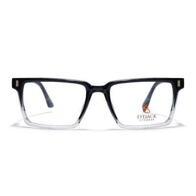 Eyejack Black & Transparent Rectangle Eyeglasses for Men & Women (162001FCL2439)