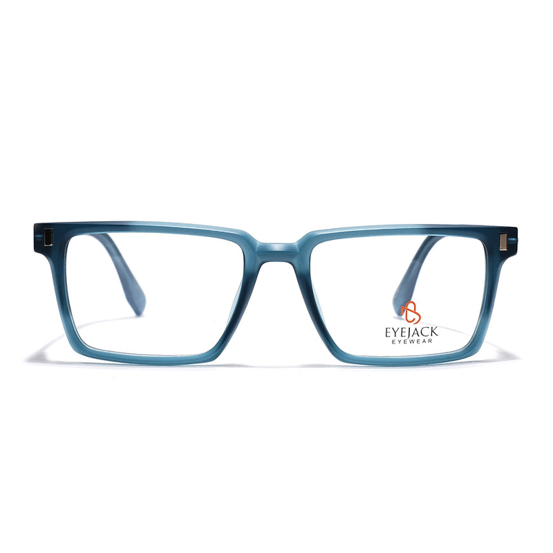 Eyejack Sea Green Rectangle Eyeglasses for Men & Women (162001FCL2443)