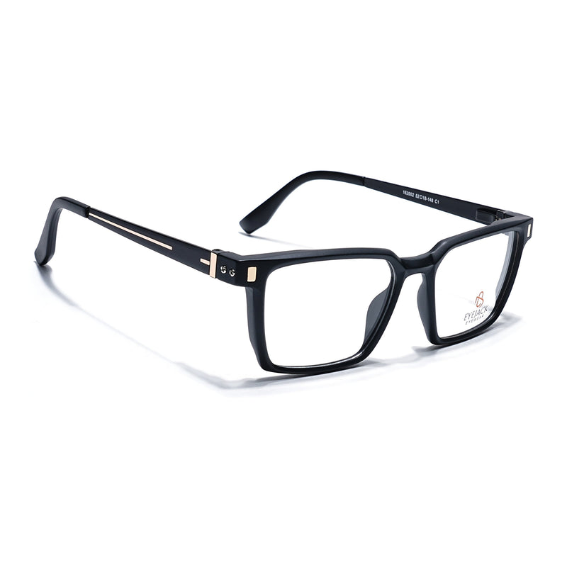 Eyejack Black Rectangle Eyeglasses for Men & Women (162002FCL2448)