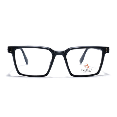 Eyejack Black Rectangle Eyeglasses for Men & Women (162002FCL2448)