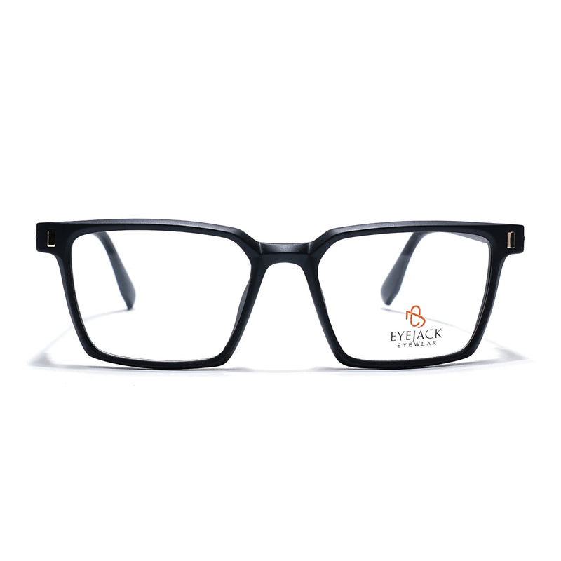 Eyejack Black Rectangle Eyeglasses for Men & Women (162002FCL2448)