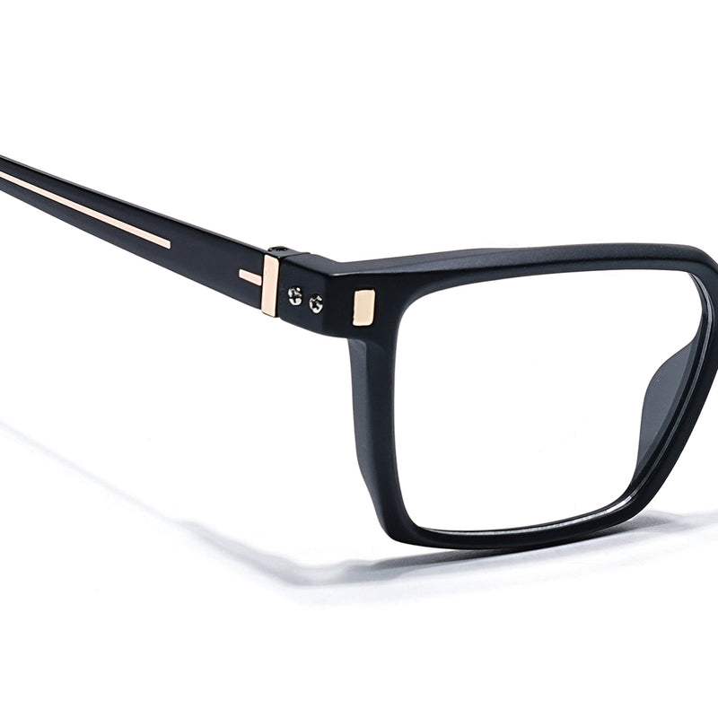 Eyejack Black Rectangle Eyeglasses for Men & Women (162002FCL2448)