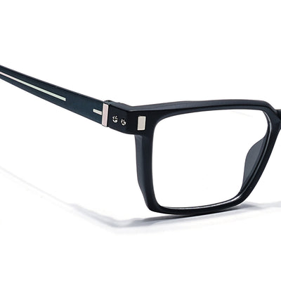 Eyejack Black Rectangle Eyeglasses for Men & Women (162002FCL2449)