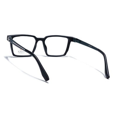 Eyejack Black Rectangle Eyeglasses for Men & Women (162002FCL2449)