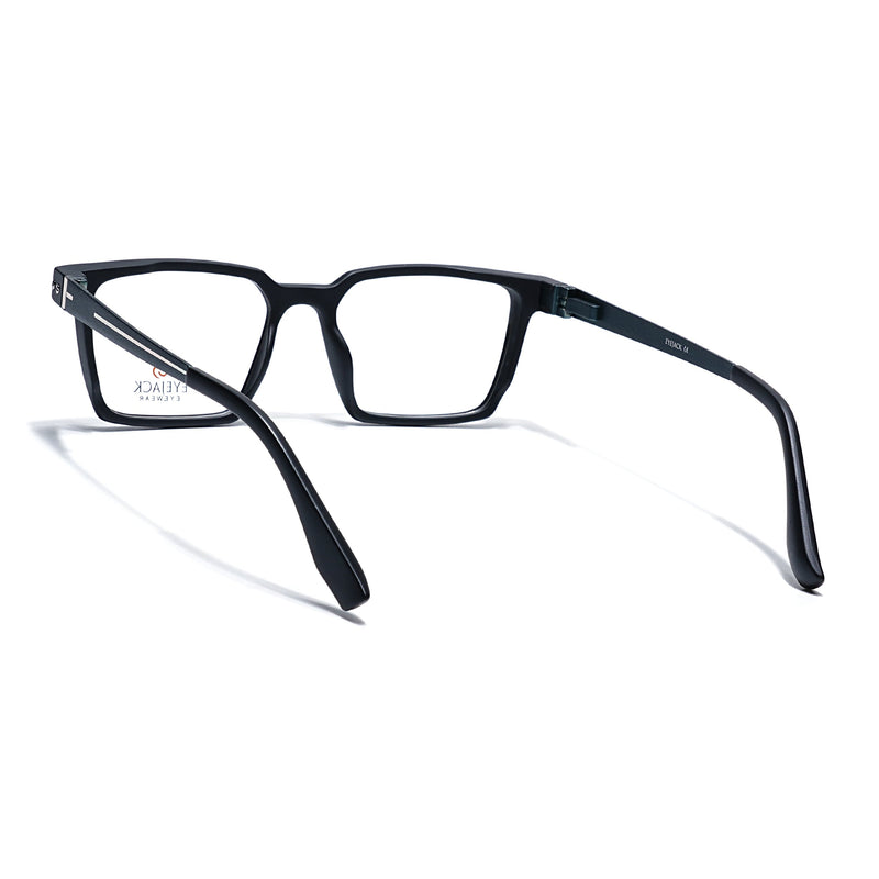 Eyejack Black Rectangle Eyeglasses for Men & Women (162002FCL2449)