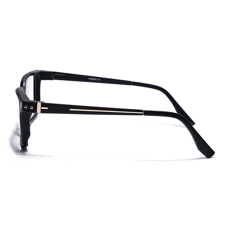 Eyejack Black & Brown Rectangle Eyeglasses for Men & Women (162002FCL2450)
