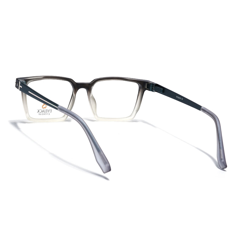 Eyejack Black & Grey Rectangle Eyeglasses for Men & Women (162002FCL2452)