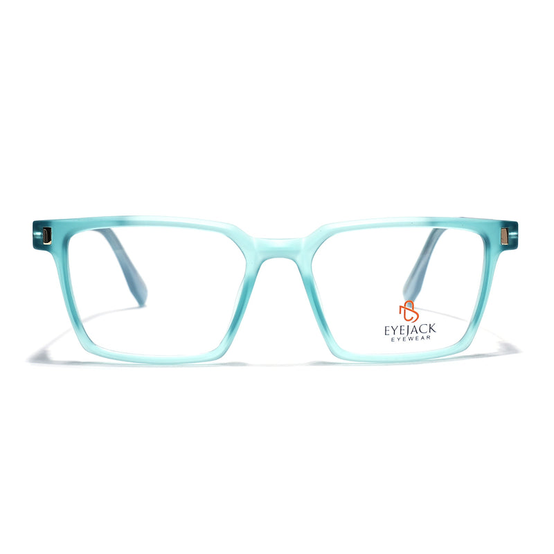 Eyejack Aqua Rectangle Eyeglasses for Men & Women (162002FCL2456)