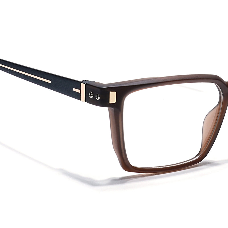 Eyejack Brown Rectangle Eyeglasses for Men & Women (162002FCL2457)