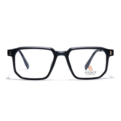 Eyejack Black Wayfarer Eyeglasses for Men & Women (162003FCL2460)