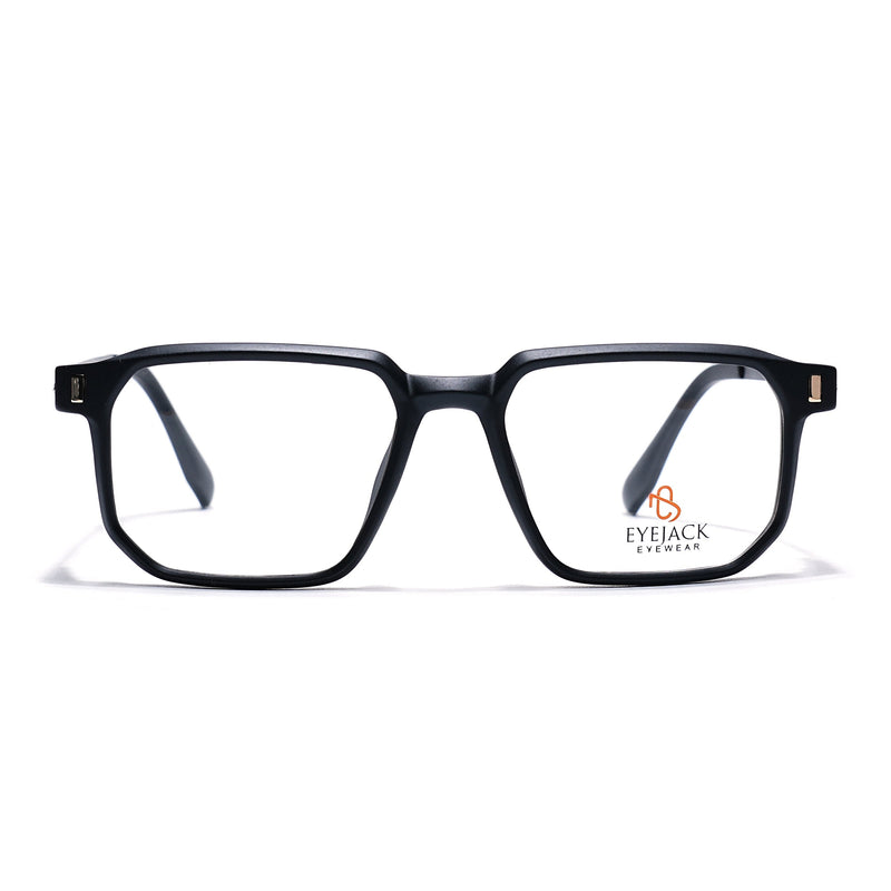 Eyejack Black Wayfarer Eyeglasses for Men & Women (162003FCL2460)