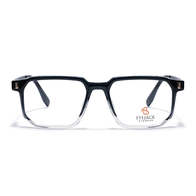 Eyejack Black & Transparent Wayfarer Eyeglasses for Men & Women (162003FCL2463)