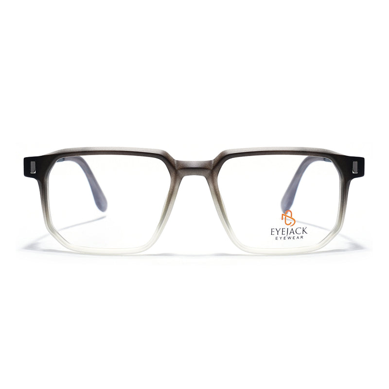 Eyejack Black & Grey Wayfarer Eyeglasses for Men & Women (162003FCL2464)