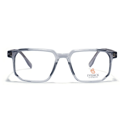 Eyejack Transparent Grey Wayfarer Eyeglasses for Men & Women (162003FCL2465)