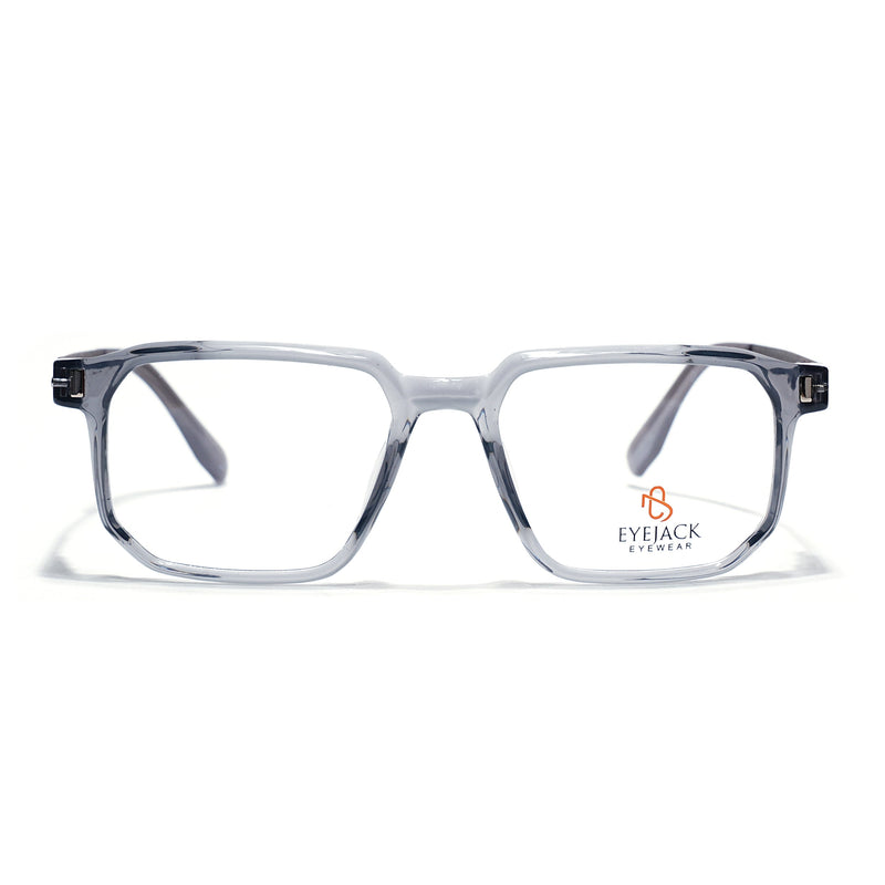 Eyejack Transparent Grey Wayfarer Eyeglasses for Men & Women (162003FCL2465)
