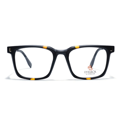 Eyejack Black & Brown Wayfarer Eyeglasses for Men & Women (162004FCL2474)