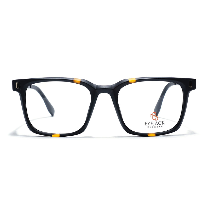 Eyejack Black & Brown Wayfarer Eyeglasses for Men & Women (162004FCL2474)