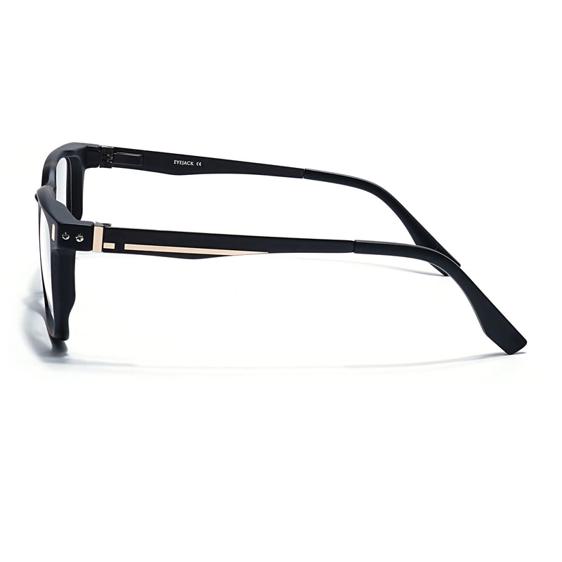Eyejack Black & Brown Wayfarer Eyeglasses for Men & Women (162004FCL2474)