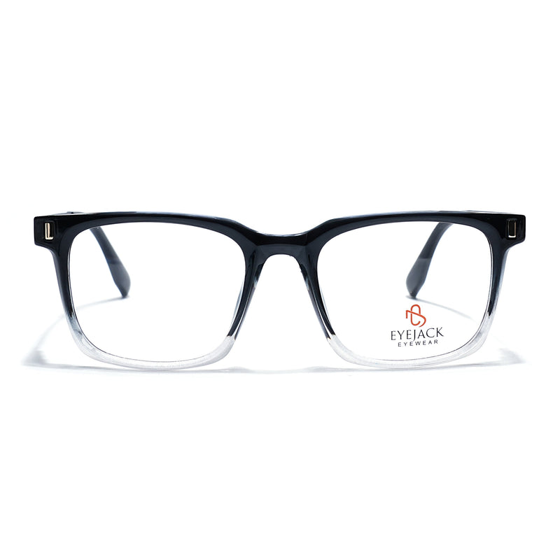Eyejack Black & Transparent Wayfarer Eyeglasses for Men & Women (162004FCL2475)