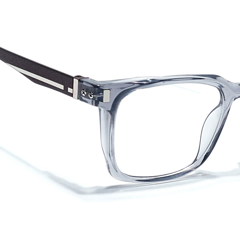 Eyejack Transparent Grey Wayfarer Eyeglasses for Men & Women (162004FCL2477)