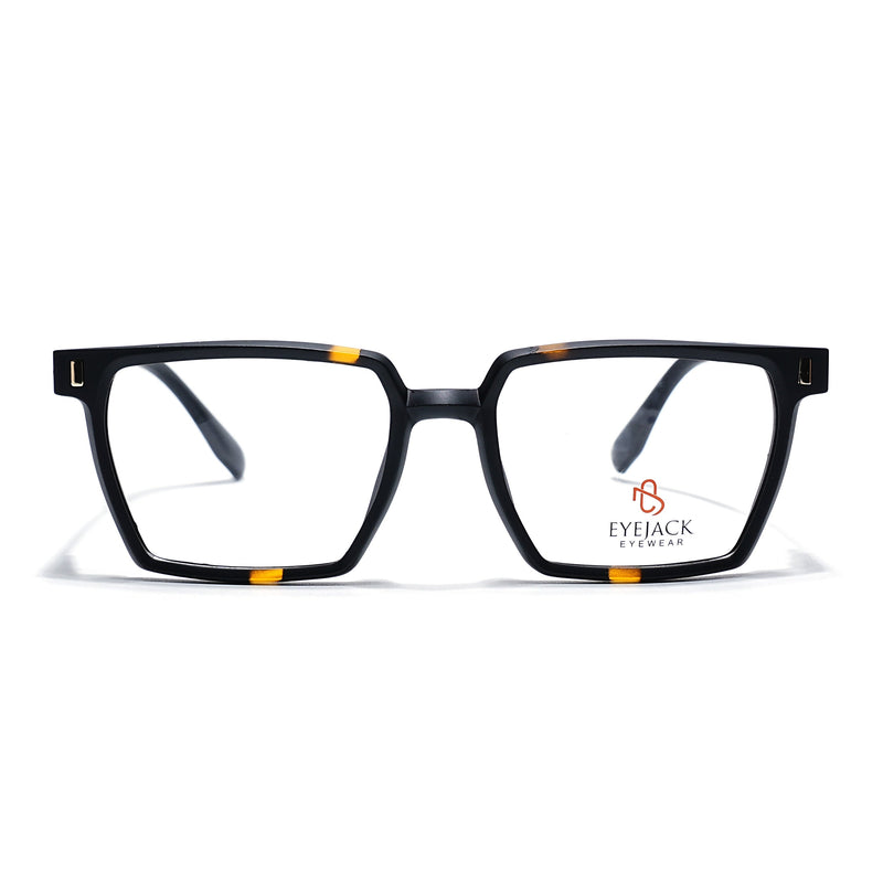 Eyejack Black & Brown Wayfarer Eyeglasses for Men & Women (162005FCL2486)