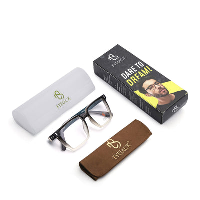 Eyejack Black & Grey Wayfarer Eyeglasses for Men & Women (162005FCL2488)