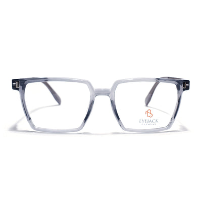 Eyejack Transparent Grey Wayfarer Eyeglasses for Men & Women (162005FCL2489)