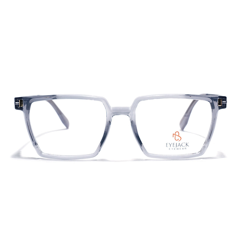 Eyejack Transparent Grey Wayfarer Eyeglasses for Men & Women (162005FCL2490)