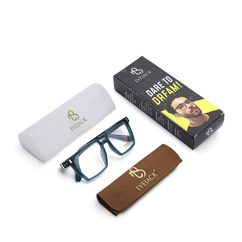 Eyejack Sea Green Wayfarer Eyeglasses for Men & Women (162005FCL2492)