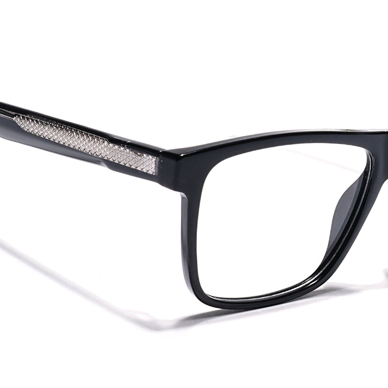 Eyejack Shine Black Wayfarer Eyeglasses for Men & Women (163001FCL2237)