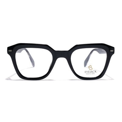 Eyejack Shine Black Square Eyeglasses for Men & Women (163002FCL2245)