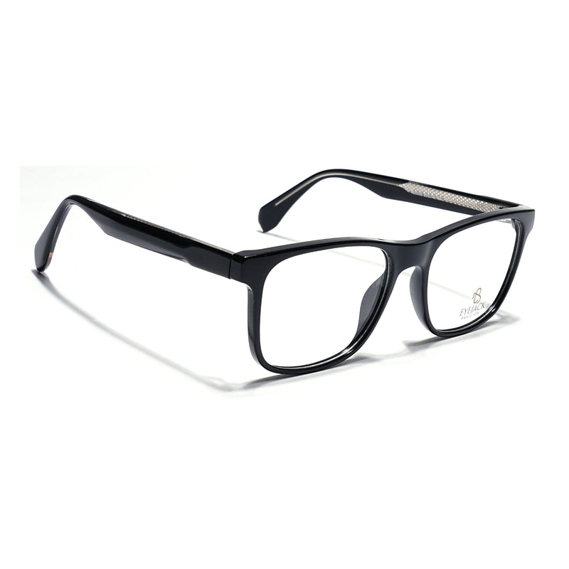 Eyejack Shine Black Wayfarer Eyeglasses for Men & Women (163003FCL2252)