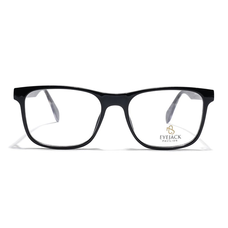 Eyejack Shine Black Wayfarer Eyeglasses for Men & Women (163003FCL2253)