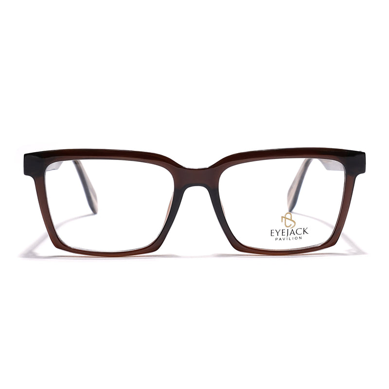 Eyejack Brown Rectangle Eyeglasses for Men & Women (163004FCL2263)