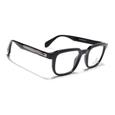 Eyejack Shine Black Square Eyeglasses for Men & Women (163007FCL2285)