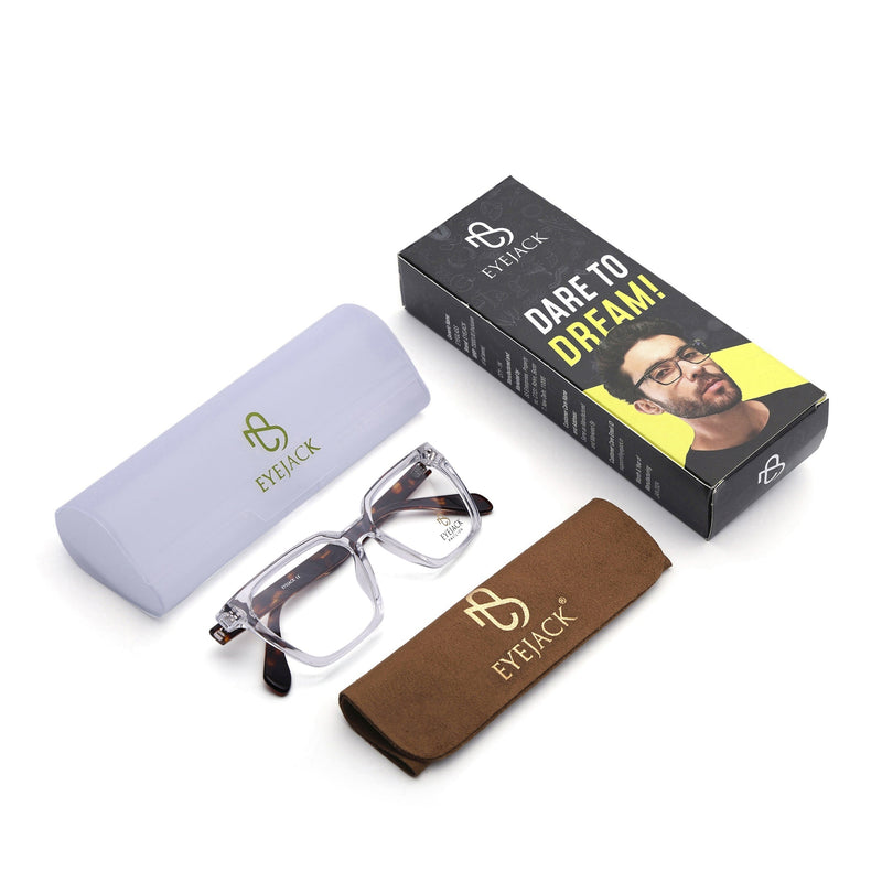 Eyejack Transparent Wayfarer Eyeglasses for Men & Women (163009FCL2307)