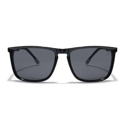 Eyejack Coal Square Polarized Sunglasses for Men & Women (Black Lens | Black Frame - 17001PCL744)