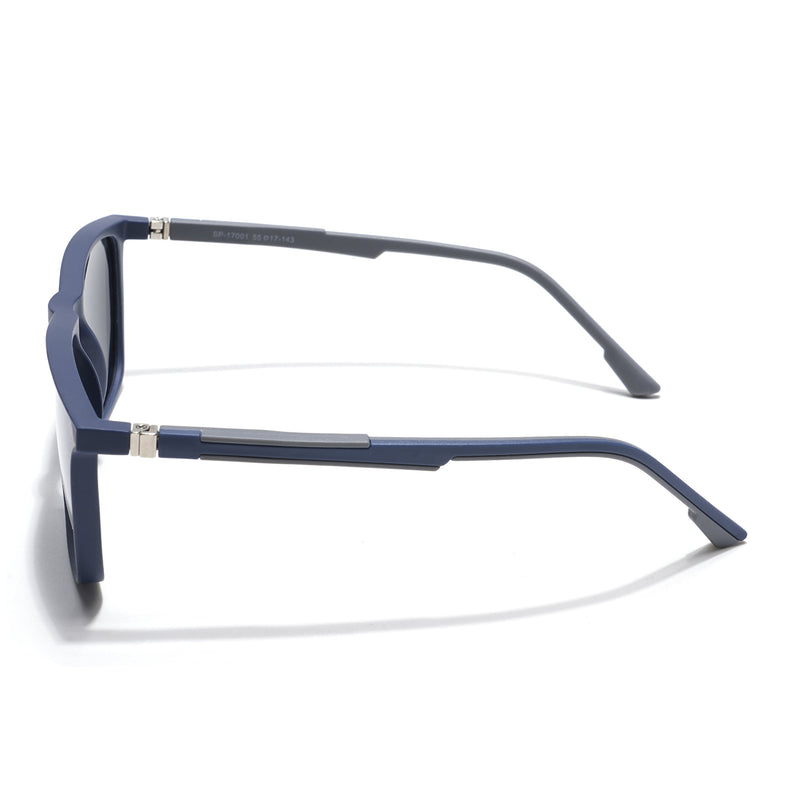 Eyejack Coal Square Polarized Sunglasses for Men & Women (Black Lens | Navy Blue Frame - 17001PCL746)