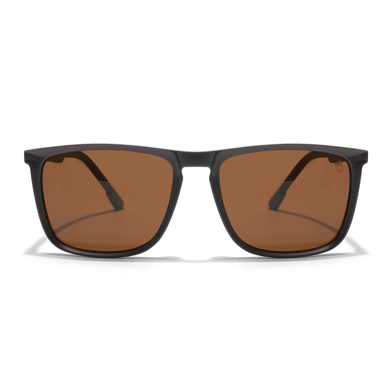 Eyejack Coal Square Polarized Sunglasses for Men & Women (Brown Lens | Brown Frame - 17001PCL747)