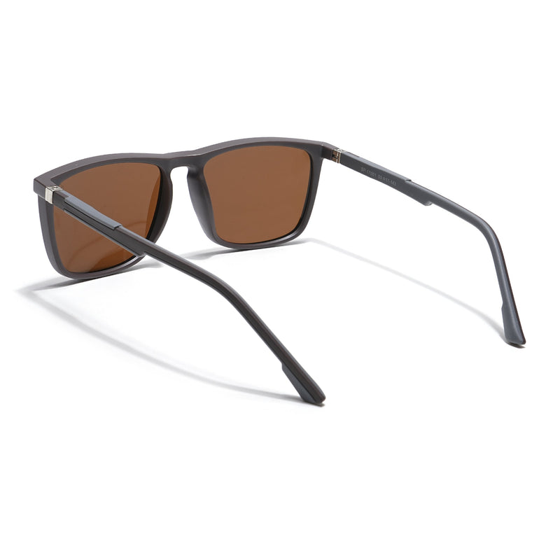 Eyejack Coal Square Polarized Sunglasses for Men & Women (Brown Lens | Brown Frame - 17001PCL747)
