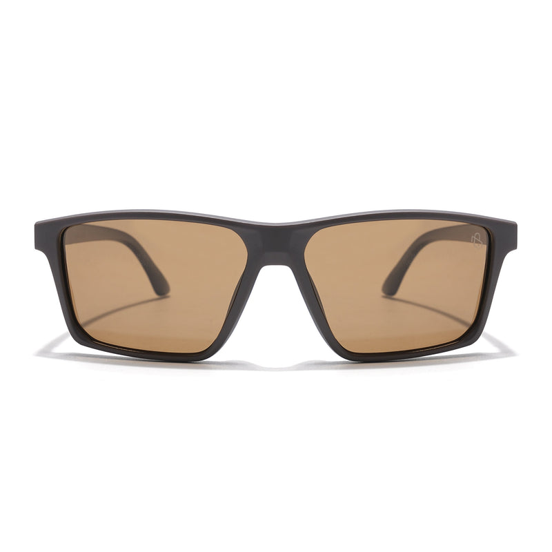 Eyejack Rectangle Polarized Sunglasses for Men & Women (Brown Lens | Brown Frame - 17003PCL751)