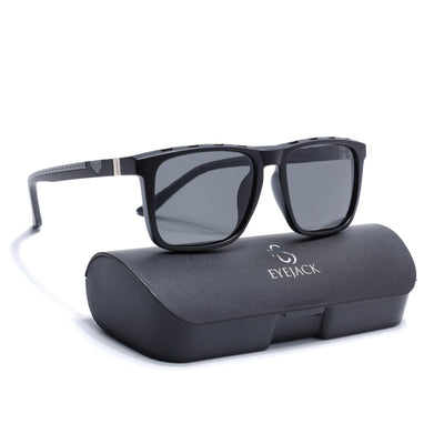 Eyejack Black Wayfarer Polarized Sunglasses for Men & Women (17013PCL2135)