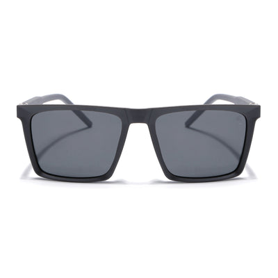 Eyejack Square Polarized Sunglasses for Men & Women (Black Lens | Grey Frame - 17014PCL767)