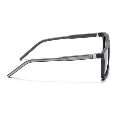 Eyejack Square Polarized Sunglasses for Men & Women (Black Lens | Grey Frame - 17014PCL767)