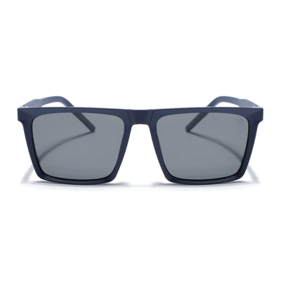 Eyejack Square Polarized Sunglasses for Men & Women (Black Lens | Navy Blue Frame - 17014PCL768)