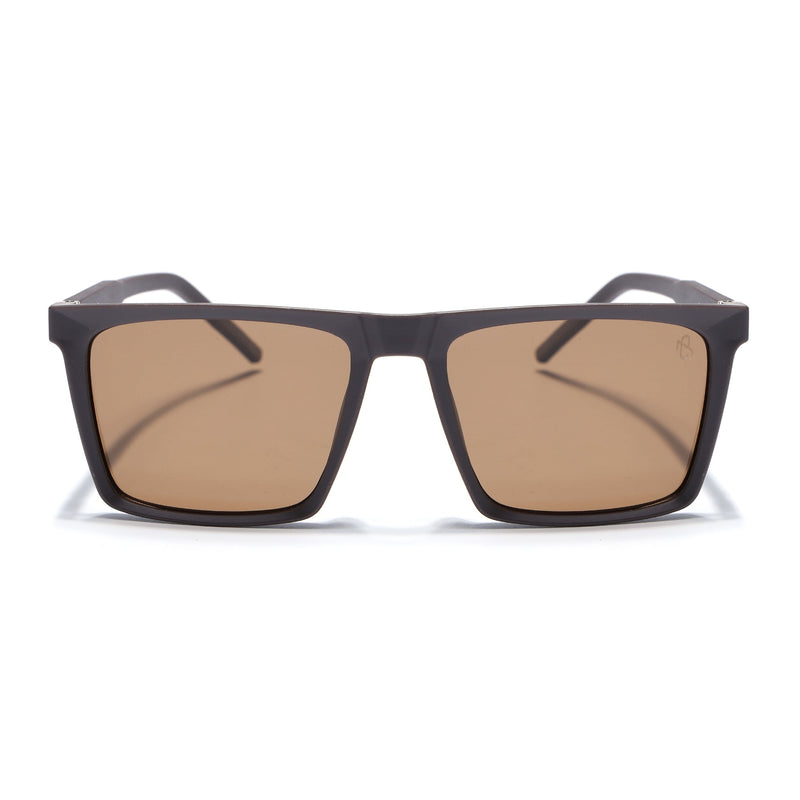 Eyejack Square Polarized Sunglasses for Men & Women (Brown Lens | Brown Frame - 17014PCL769)