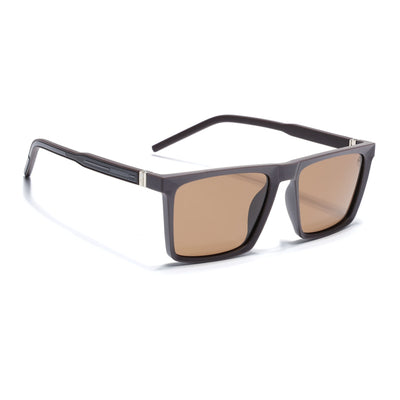 Eyejack Square Polarized Sunglasses for Men & Women (Brown Lens | Brown Frame - 17014PCL769)