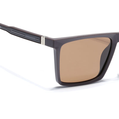 Eyejack Square Polarized Sunglasses for Men & Women (Brown Lens | Brown Frame - 17014PCL769)