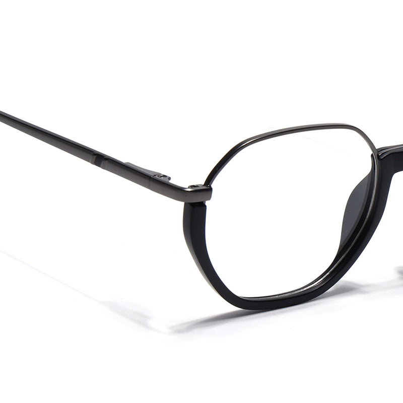 Eyejack Skyline Grey & Black Round Eyeglasses for Men & Women (170201FCL1977-C1)